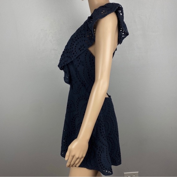 KEEPSAKE THE LABEL NAVY EMBROIDERED EYELET ROMPER - Picture 4 of 10